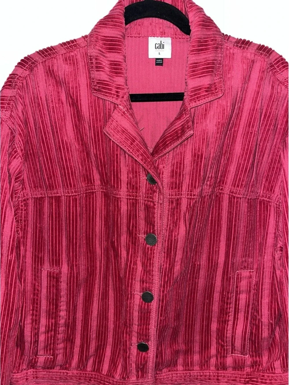 NWOT CAbi 4124 Cheeky Topper Boxy Bomber Corduroy Jacket Size Large $160 Retail
